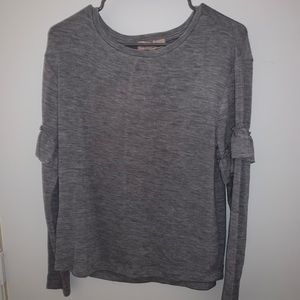 Philosophy Gray Sweater with Ruffled Sleeves